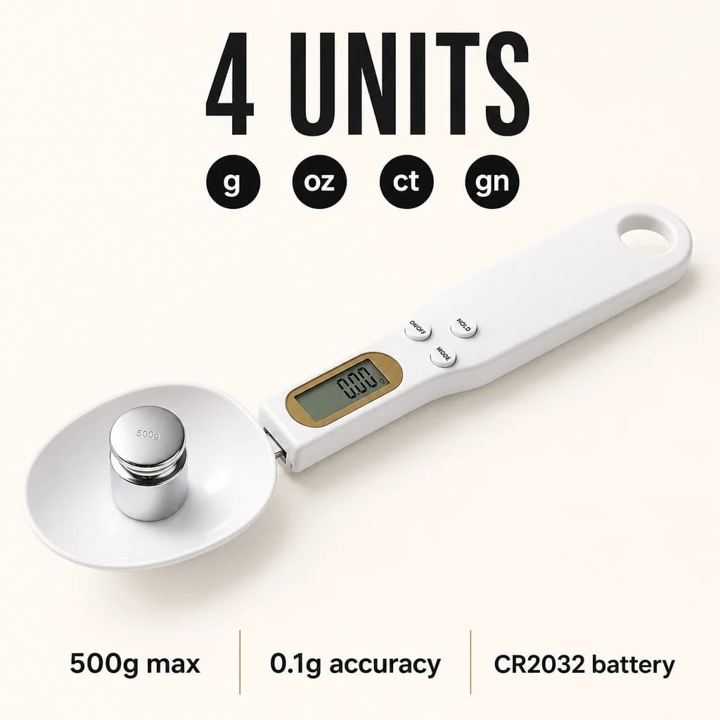 MacroScoop – Digital 0.1g Supplement & Powder Scoop Scale, image 3